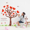 Red Heart Love Tree Vinyl Wall Art Decals